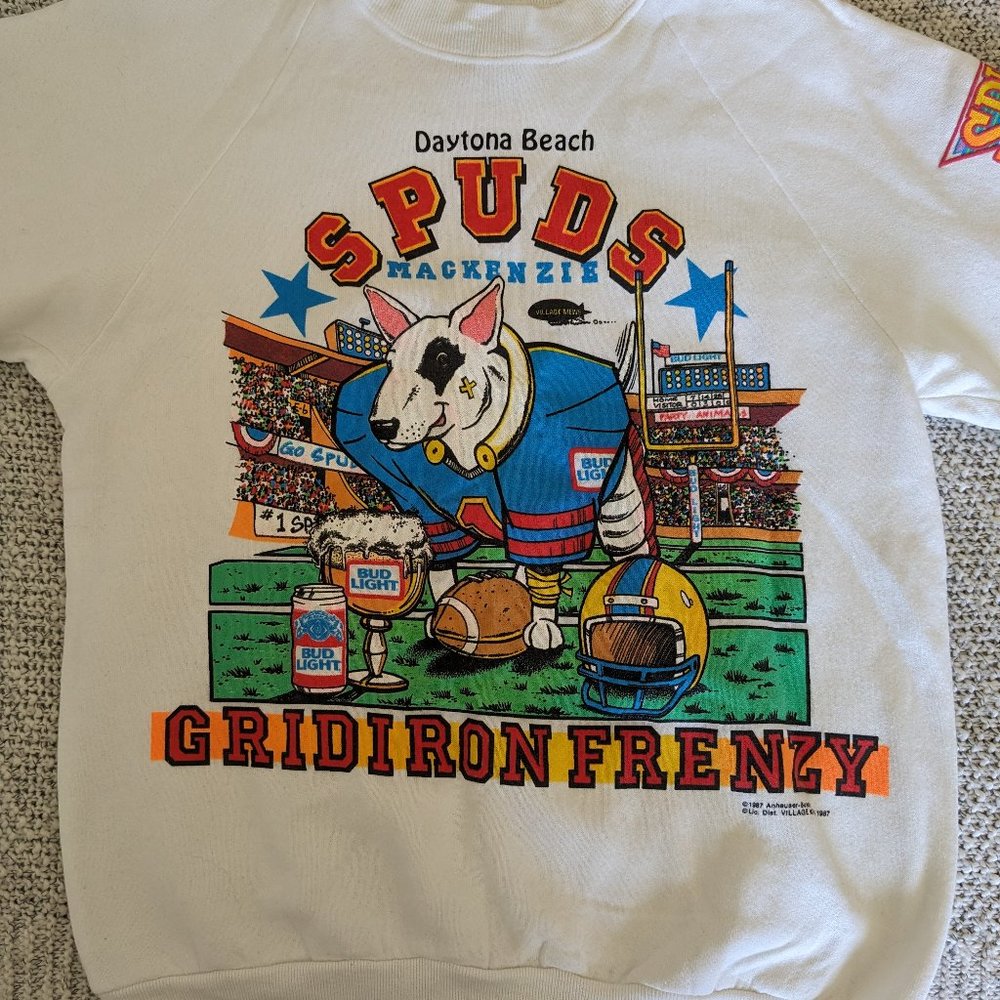 RARE Vintage Spuds Mackenzie Bud Light Football Size Small Sweatshirt